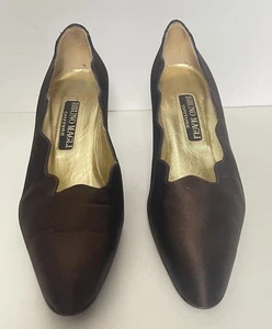 BRUNO MAGLI COUTURE Satin Braun Leder Größe 7,5 B Made in Italy - Bild 1 von 8