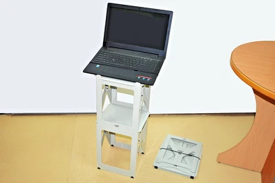 Ultra-lightweight folds flat Portable Floor Laptop Stand 68 cm (26.8") tall - Image 1 of 2
