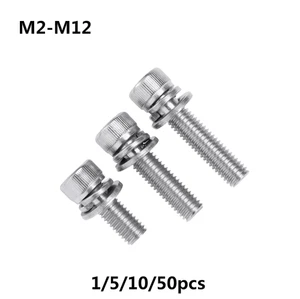 M2-M12 Allen Hex Socket Head 304 Stainless Steel Bolt (Screw) Spring Washer Set - Picture 1 of 5