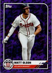 2025 Topps All-Star Game Matt Olson All-Star Game Purple Foil 75/75 #98 Buchstütze - Bild 1 von 2