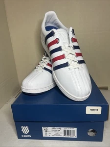 K-Swiss Classic VN White Red Blue Mens Top Sneakers O3343130 Size 12M (READ) - Picture 1 of 13