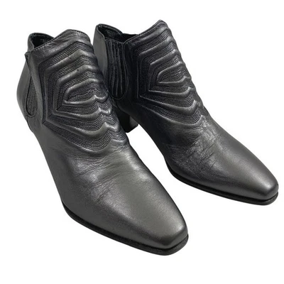 Botines Martinez Valero de cuero gris para mujer talla 6 tacón de 2" Foto 1 de 4