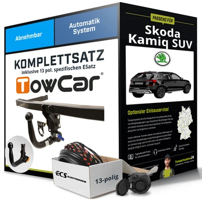 Für SKODA Kamiq SUV Typ NW4 Anhängerkupplung abnehmbar +eSatz 13pol 07.2019- PKW - Bild 1 von 4