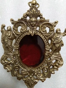 Ornate Baroque Style Polished Brass Reliquary For Church Or Personal Relic - Picture 1 of 9