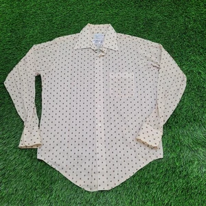 Vintage 70s Van-Heusen Button Shirt Large 15 21x29 Vanknit Textured Polyester - Picture 1 of 13