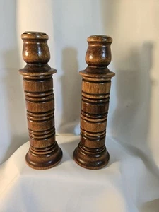 Candelabros de madera torneados Homco años 60 de colección con 8 servilleteros extraíbles - Imagen 1 de 8