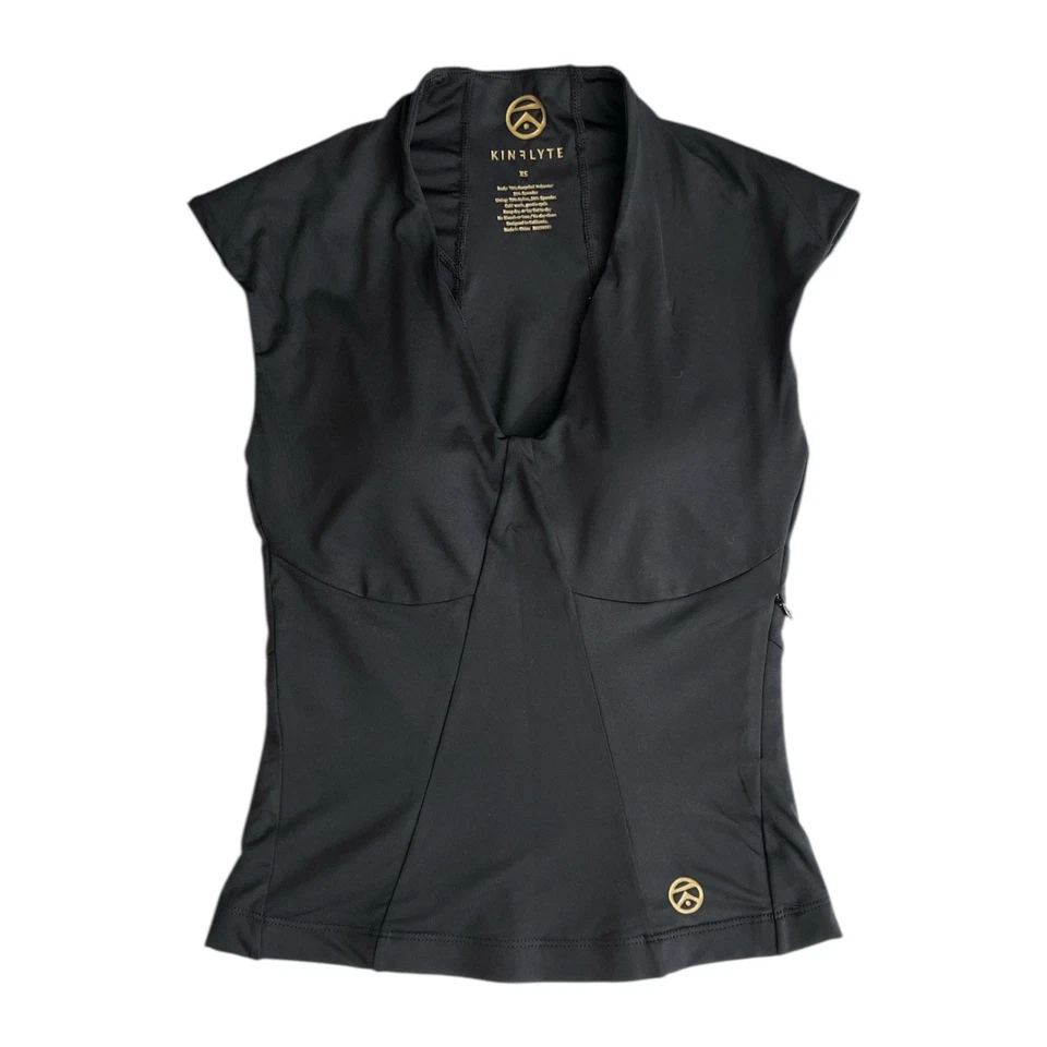 Camiseta deportiva Kinflyte Unity V negra soporte postura ecológica talla XS Foto 1 de 4