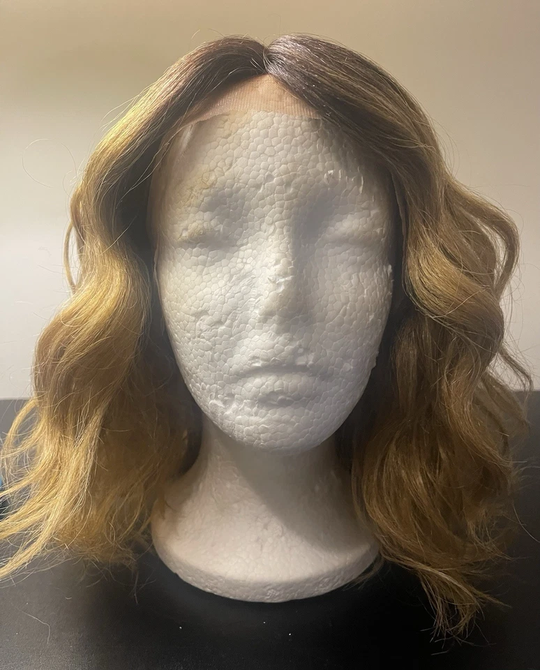 Peluca frontal de encaje libre para recién nacido: DYX4/oro | Frontal de encaje de aspecto natural, lista para 2 usar Foto 1 de 4