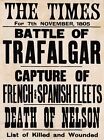 The Times Poster - Battle of Trafagar 1805 - repro vintage old news poster