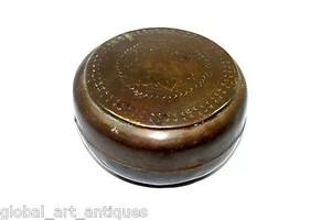 Antique Beautiful Handcrafted Round Chapatti/Bread Box Rich Patina. G66-37 - Picture 1 of 7