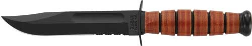 Ka-bar Fighting/utility Knife - 5.25" Shrt W/lthr Usmc Serrtd - Image 1 of 1