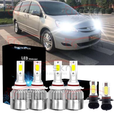 Kit de faros antiniebla LED combo 9005 9006 para Toyota Sienna 2006-2009 6x Foto 1 de 4