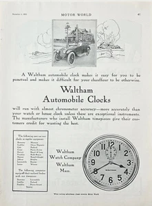 1915 Ad Waltham Watch Co Waltham MA Automobile Clocks - Picture 1 of 1