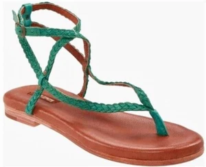 Sundance Catalog Gee WaWa Samantha Soft Step Sandals Leather 11 Turquoise - Picture 1 of 3
