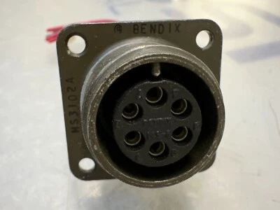 Bendix MilSpec Circular Connector MS3102A-14S-6S 6-Pin Female Panel Mount - Image 1 of 3