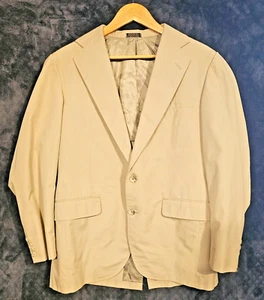 H.Stockton Two Button Blazer Linen Blend Sport Coat Jacket 42 Smoking Jacket - Picture 1 of 7