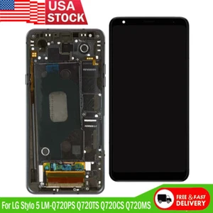 USA For LG Stylo 5 LM-Q720MS MetroPCS LCD Touch Screen Digitizer w/Black Frame - Picture 1 of 6