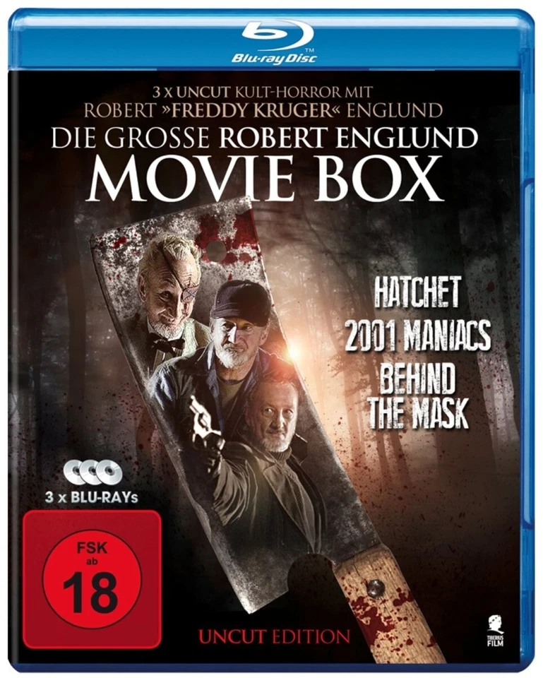 Die Große Robert Englund Movie Box (3 Disc-Set Uncut) Hatchet-2001 Maniacs (R5) - Bild 1 von 1