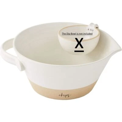 Mud Pie E3 Farmstead Chips Bowl 5" x 10" dia Handle Stoneware DEFECT 41800038 - Image 1 of 4