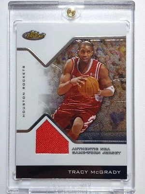 2005 Topps Finest Tracy McGrady #PATCH /299 Game Worn Jersey - Ready to Grade - Image 1 of 4