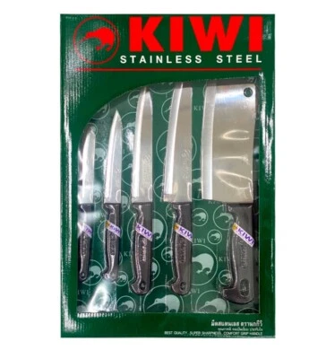 Juego de 5 cuchillos multiusos KIWI pelador de frutas, cuchillo de chef, rebanadora y cuchilla Foto 1 de 4