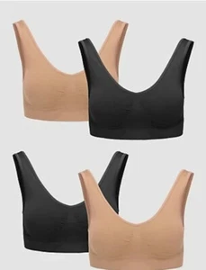 Rhonda Shear Seamless Ahh Bra QVC 4 Pack BLACK / NUDE Small RRP £54.99 NEW. - Picture 1 of 2