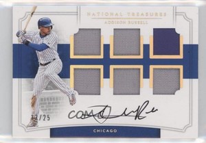 2017 National Treasures Six Swatch Signatures Holo Gold /25 Addison Russell Auto