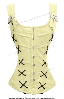 Espartilho resistente 26 duplo aço cintura desossada treinamento couro busto #8039-LE - Imagem 1 de 4