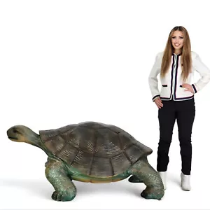 Turtle Statue Large Realistic Life Size Galapagos Indoors Outdoors Sculpture 5FT - Picture 1 of 10