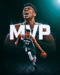 Foto de baloncesto de la NBA Giannis Antetokounmpo MVP collage Milwaukee Bucks 8x10 - Imagen 1 de 1