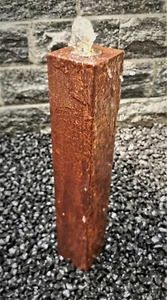 Säulenbrunnen 60 / 10 cm eckig Cortenstahl Roststahl incl. LED Komplettset - Bild 1 von 3
