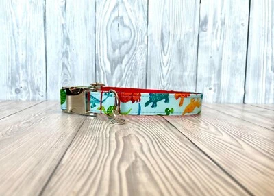 1" Roary Soft Handmade Adjustable Dog Collar silver clip S-XL - Image 1 of 4