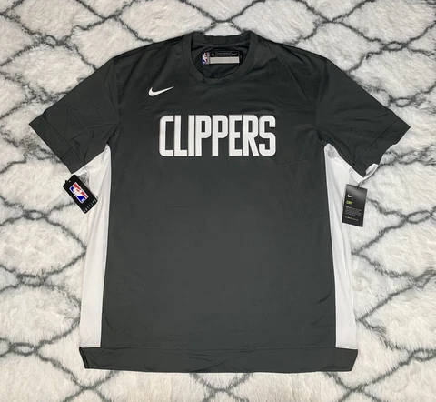 NIKE Dry LA Clippers Team Issue NBA Warmup Shirt Gray Men’s Sz XLT *NEW* RARE Cover