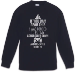 IF YOU CAN READ THIS Kinder Pullover Pulli Gamer Games Fun Real Life Gaming - Picture 1 of 1
