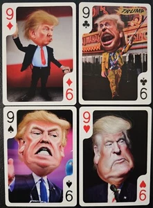 US President Donald Trump Funny Caricature Cartoon Playing Cards Set of 4 Nines - Picture 1 of 2