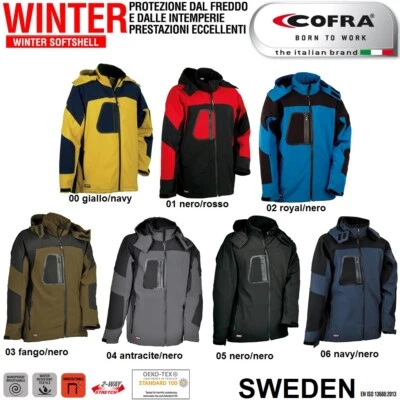 Giacca Softshell da lavoro COFRA SWEDEN 320 g/m² contro il vento con cappuccio +