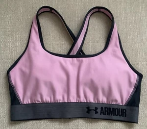 UNDER ARMOUR SPORTS BRA~Size SMALL Crossback PINK or RED Padded 34A - Picture 1 of 6