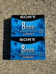 New 2 Pack Sony 8mm 120 Minute Video 8 MP Standard Video Tapes New NOS - Picture 1 of 2