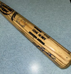 Houston Astros Doug Henry Game Used Bat Signed Bagwell Berkman Lima Caminiti - Picture 1 of 9