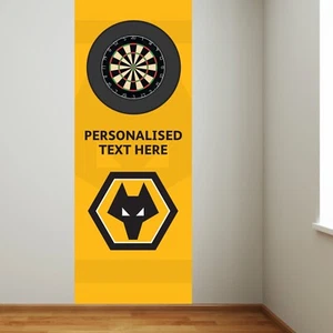 Wolverhampton Wanderers FC Wandsticker - Dartscheibe Hintergrund mit personalisiertem - Bild 1 von 5