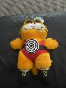 Garfield Wrestling Champ Stuffed Animal Plush Toy Vintage 1983 Dakin Free Ship - Picture 1 of 5