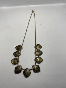 "Collar estilo damasceno japonés tono dorado vintage 16"" LEER - Imagen 1 de 18