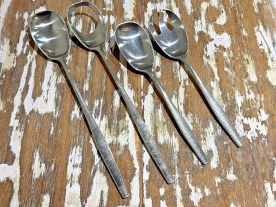 LOT 4 Dansk Designs Denmark Variation VI Stainless Steel SERVING SPOONS / Fork - Image 1 of 4