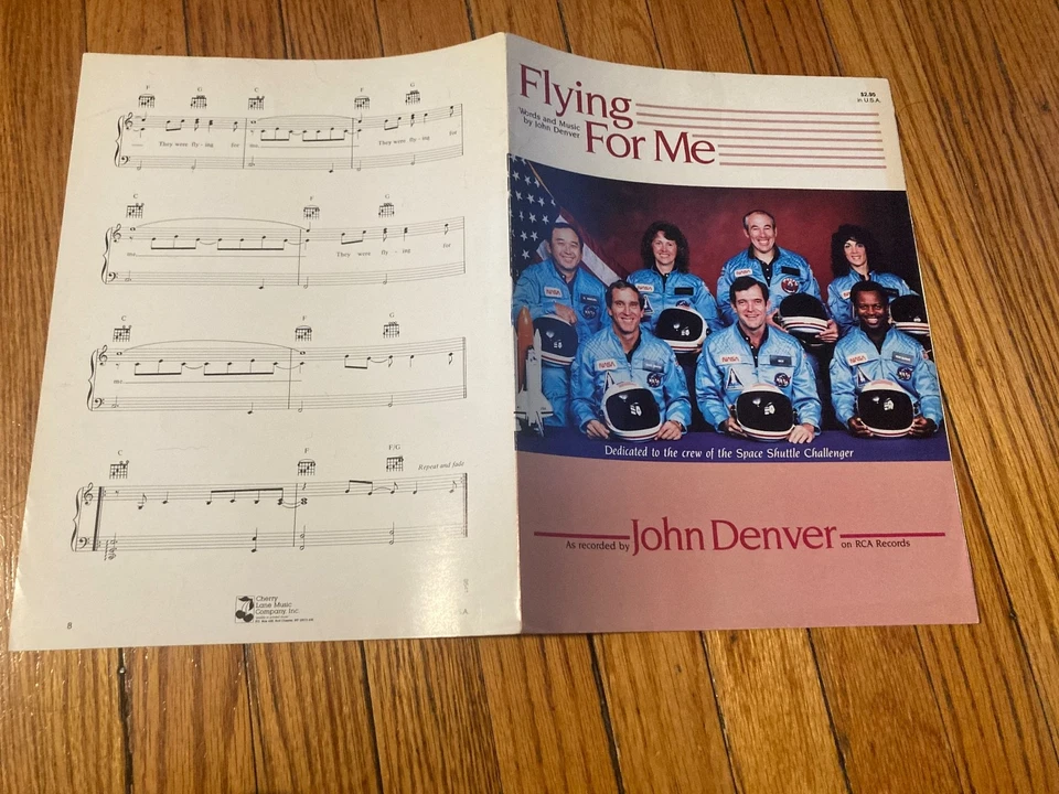 John Denver FLYING FOR ME 航天飞机挑战者致敬 nos 罕见 船快 — 第 1/2 张图片