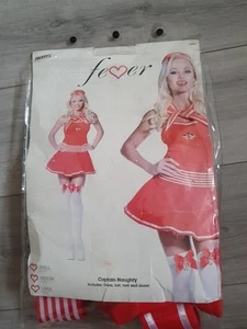 Fever Red Captain Naughty Sailor Outfit Sz Small 4 Part Set + Hold Ups Worn Once - Picture 1 of 24