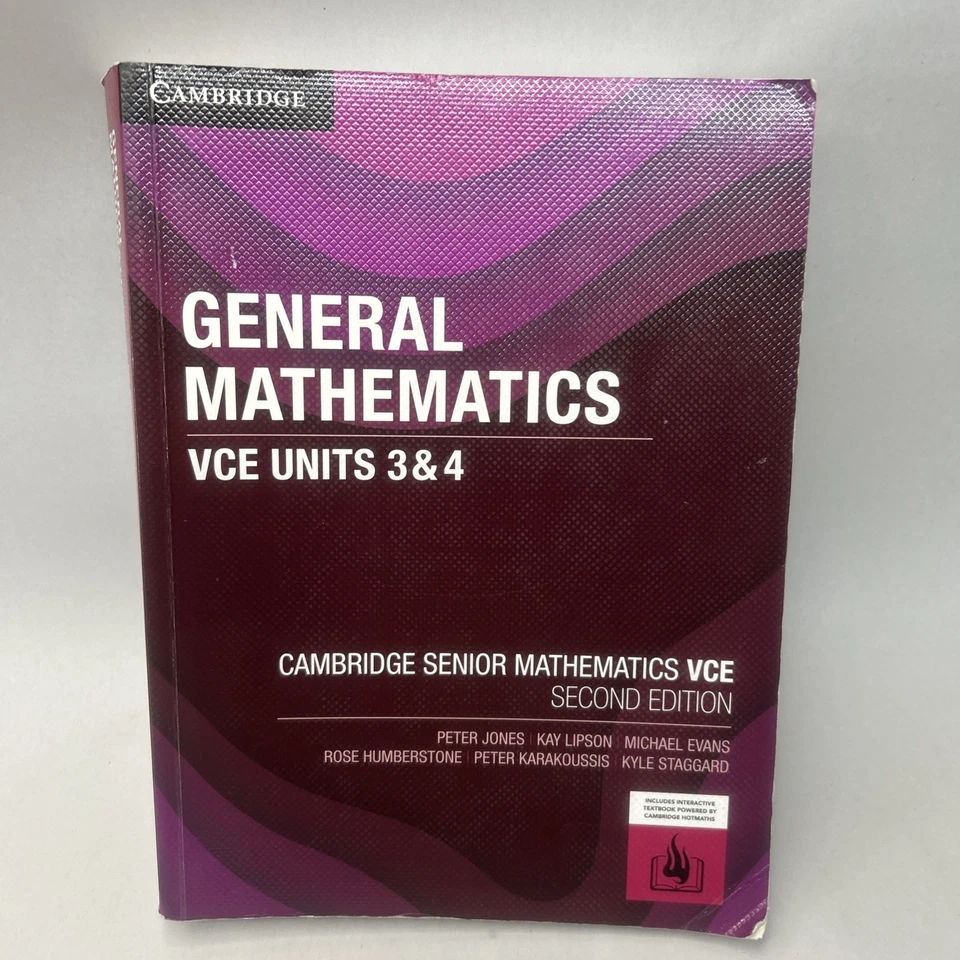 Cambridge General Mathematics  VCE Units 3 & 4 Second Edition *Code Used - Image 1 of 4
