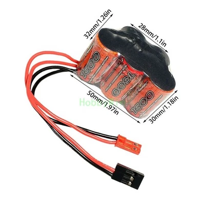 6V 1600mAh NiMH Akku Trapezpack für RC Modellflugzeug Fahrzeug Empfänger - Bild 1 von 4