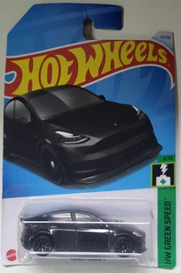 2024 Hot Wheels Tesla Model Y Black HW Green Speed Toy Electric Sports Car - Bild 1 von 6