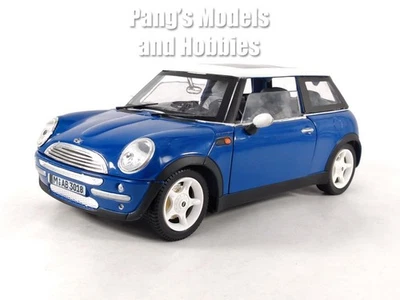 2001 Mini Cooper 1/18 Scale Diecast Model Car - BLUE - Image 1 of 4