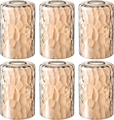 Reemplazos de pantalla de vidrio martillado ámbar 6 piezas para lámparas colgantes vidrio L Foto 1 de 4